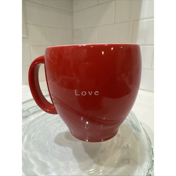 Vintage Starbucks Coffee Mug Valentines 2004 RED Feng Shui LOVE - Picture 7 of 13